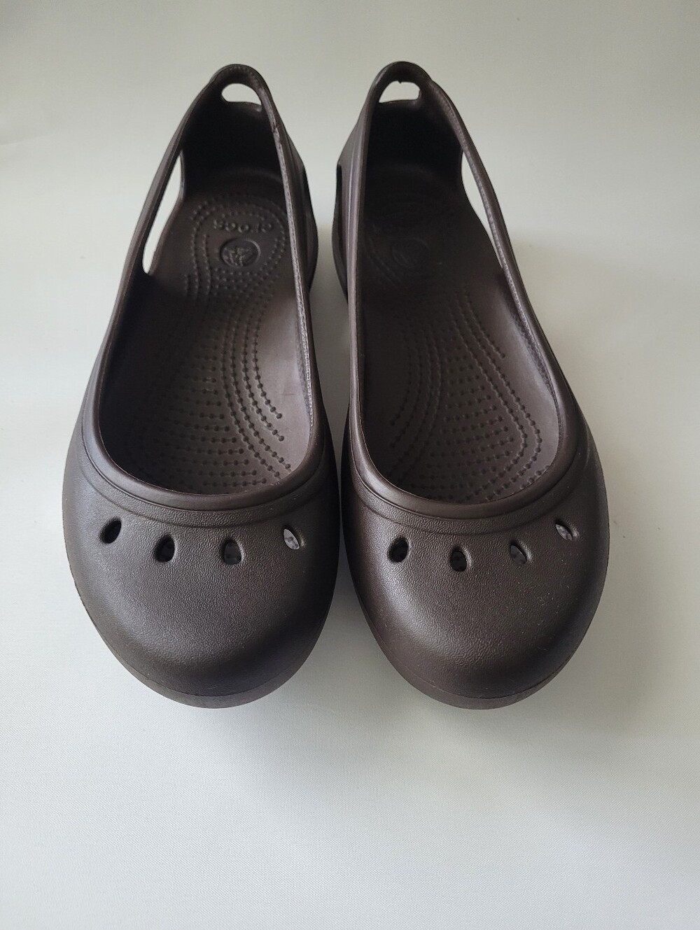 Crocs Kadee Mary Jane Chocolate Brown Ballet Flats Size 8